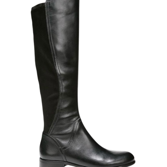 NIB Franco Sarto Women's L-Maleni Black Leather and Fabric Stretch Boot -Size 7M - Picture 1 of 10